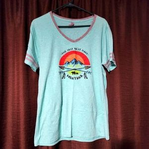 Womens mint green destination tee